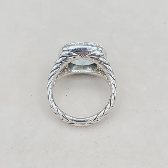 David Yurman Albion Ring With Blue Topaz And Diamonds - Picture 8 of 13